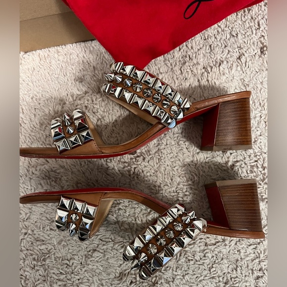 Christian Louboutin block stud heel sandal - Picture 4 of 5